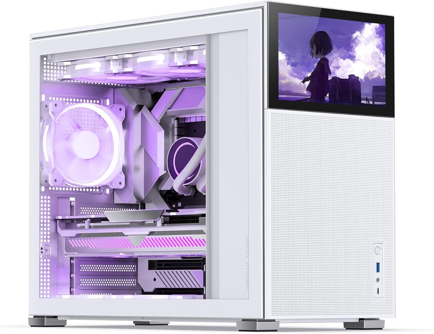 JONSBO D41 MESH SC White ATX Computer Case with Screen