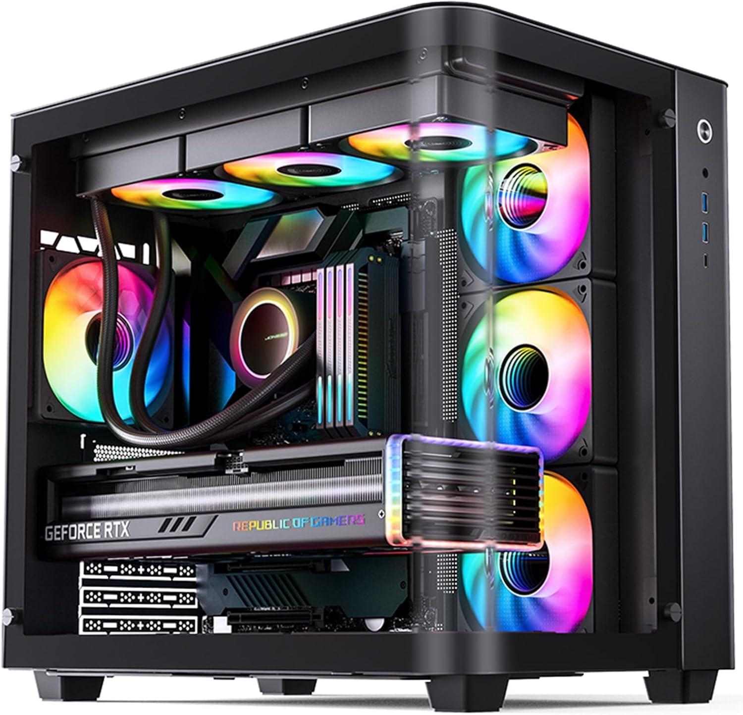 JONSBO TK-3 Black One-Piece Curved Glass ATX Mid Tower