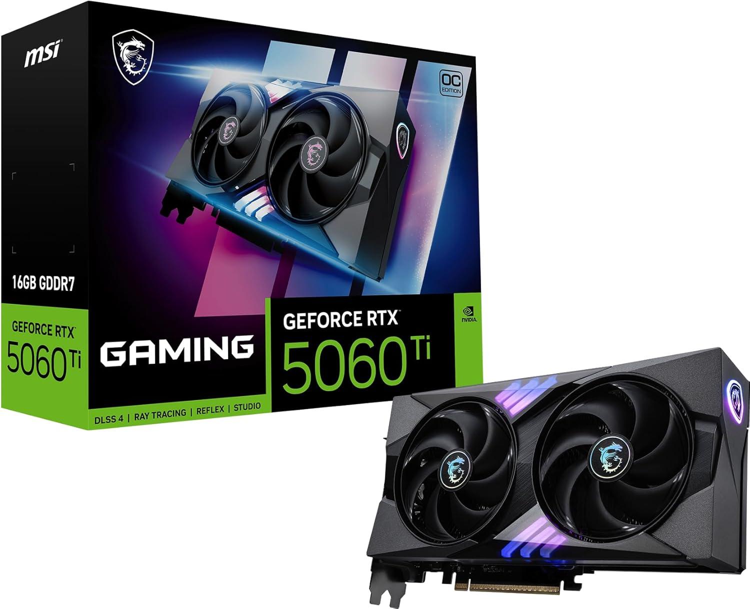MSI Gaming RTX 5060 Ti 16G Gaming OC Graphics Card Image