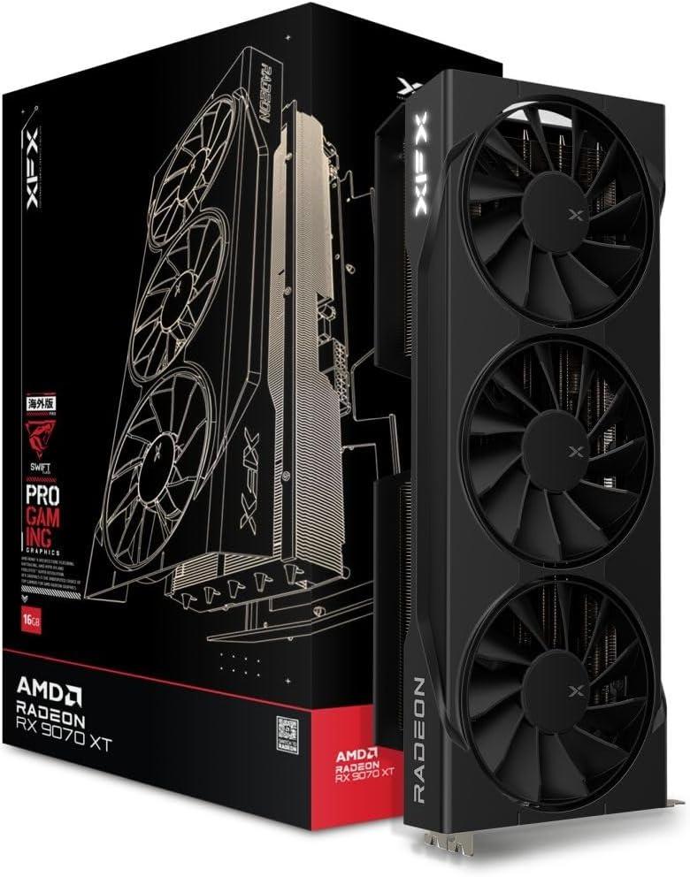 XFX Swift AMD Radeon RX 9070XT Triple Fan White Image