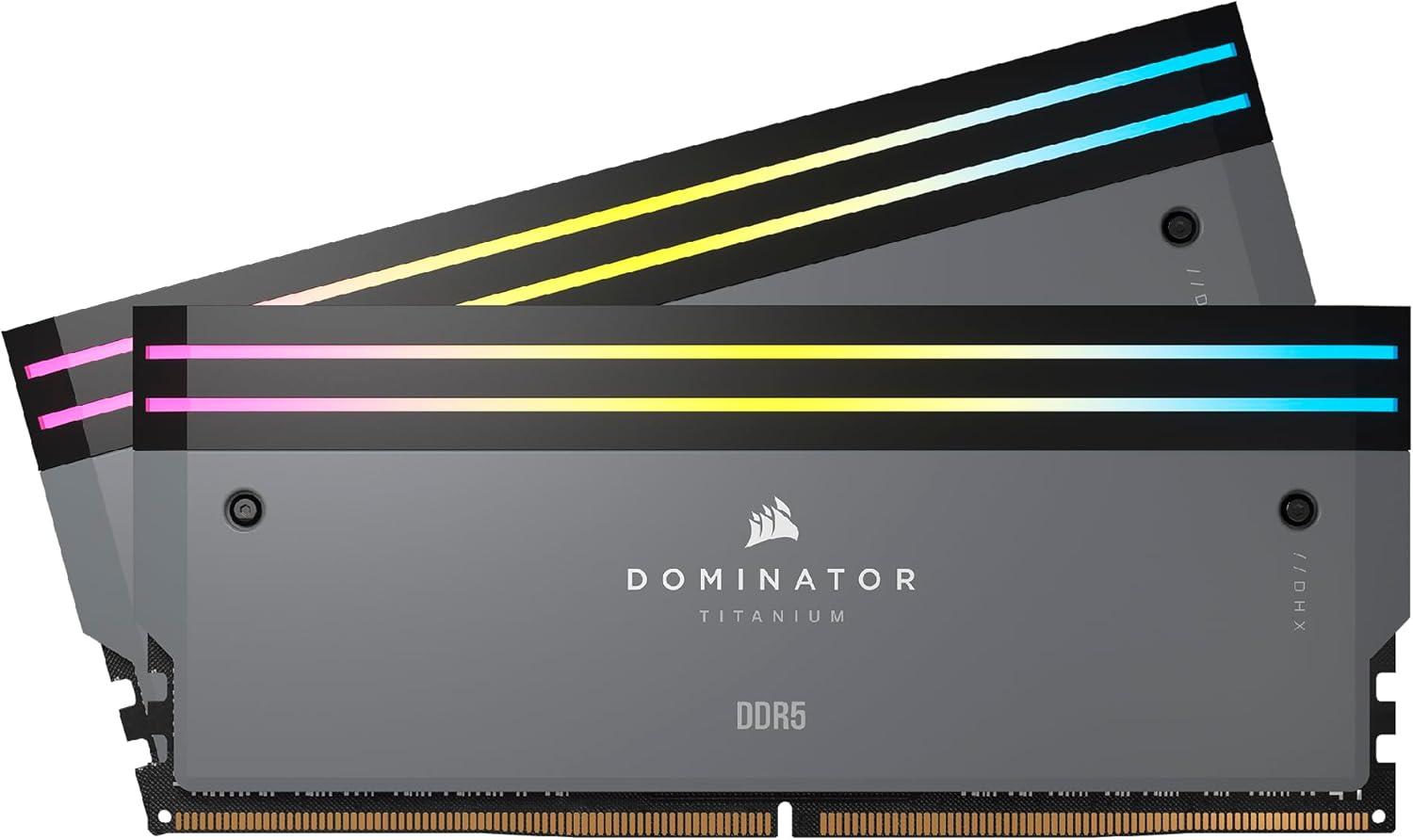 CORSAIR Dominator Titanium RGB DDR5 64GB (2x32GB) DDR5 6000MHz CL30 AMD Expo Intel XMP iCUE