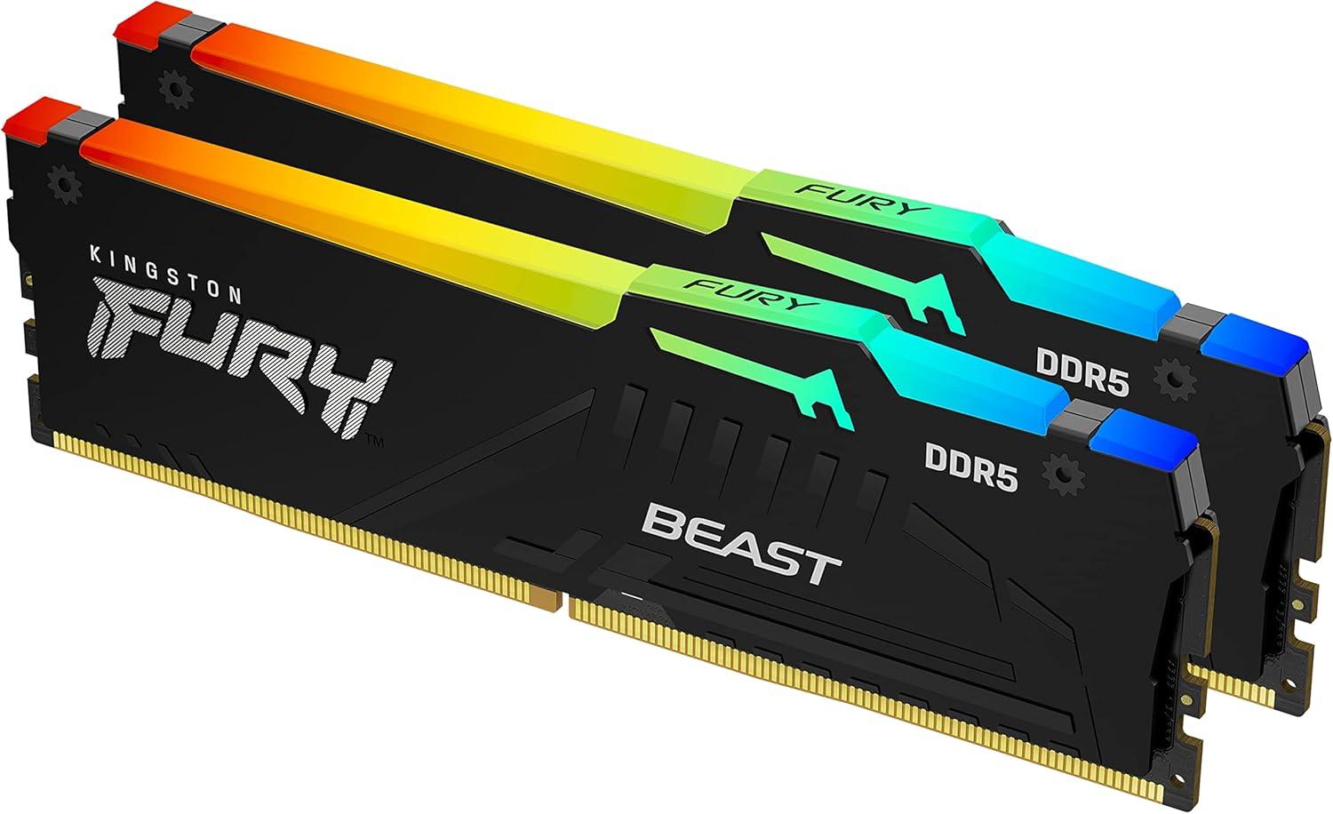 Kingston FURY Beast RGB 32GB (2x16GB) 5200MT/s DDR5 CL36