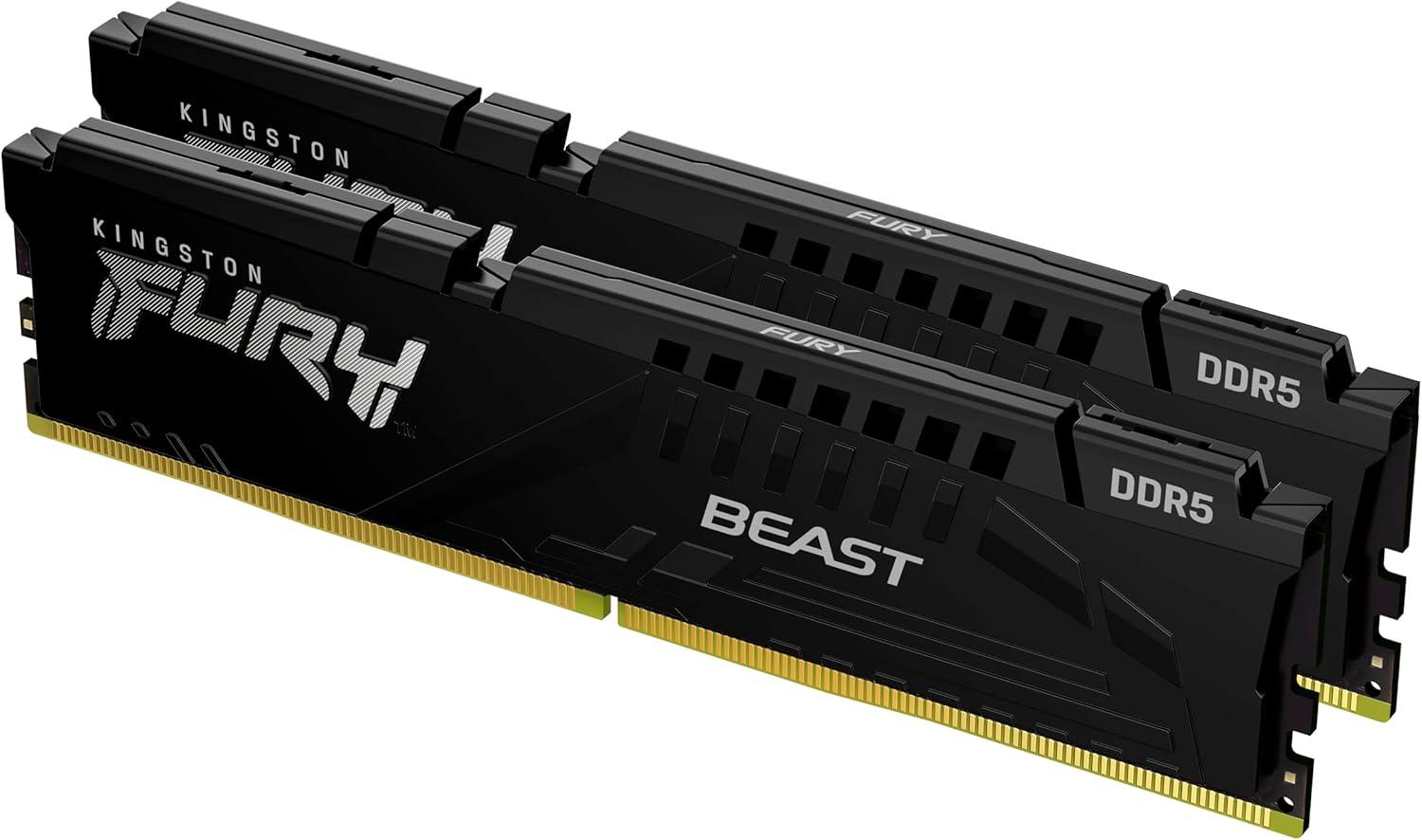 Kingston Fury Beast 64GB (2x32GB) 6000MT/s DDR5 CL30 Desktop Memory | AMD Expo