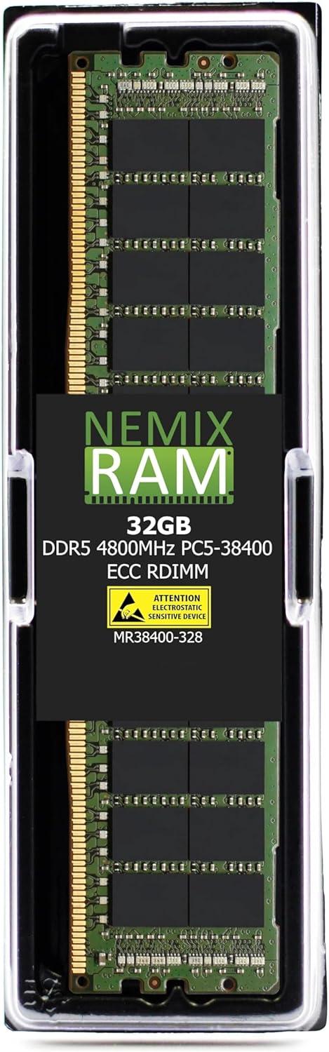 NEMIX RAM 32GB (1X32GB) DDR5 4800MHZ PC5-38400 2Rx8 1.1V CL40 288-PIN ECC RDIMM
