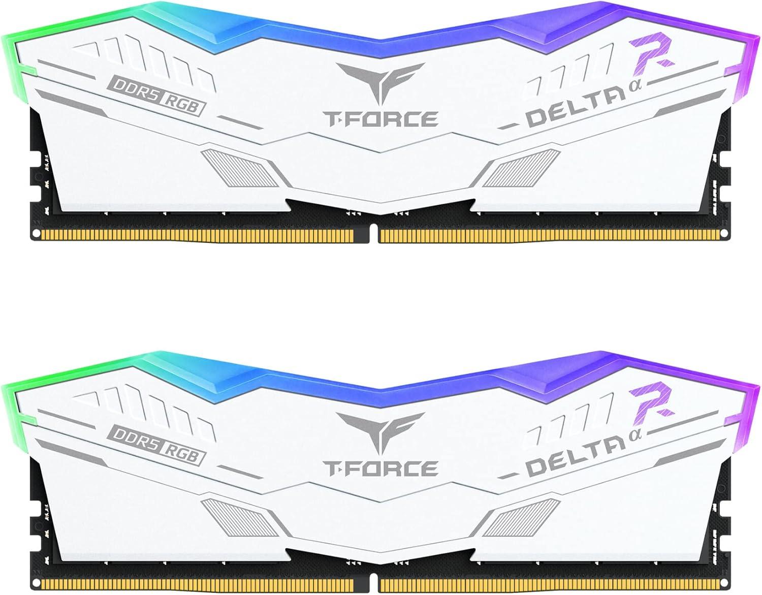 TEAMGROUP T-Force Delta Alpha RGB DDR5 Ram 32GB Kit (2x16GB) 5600MHz (PC5-44800) CL40 Intel XMP 3.0 & AMD Expo