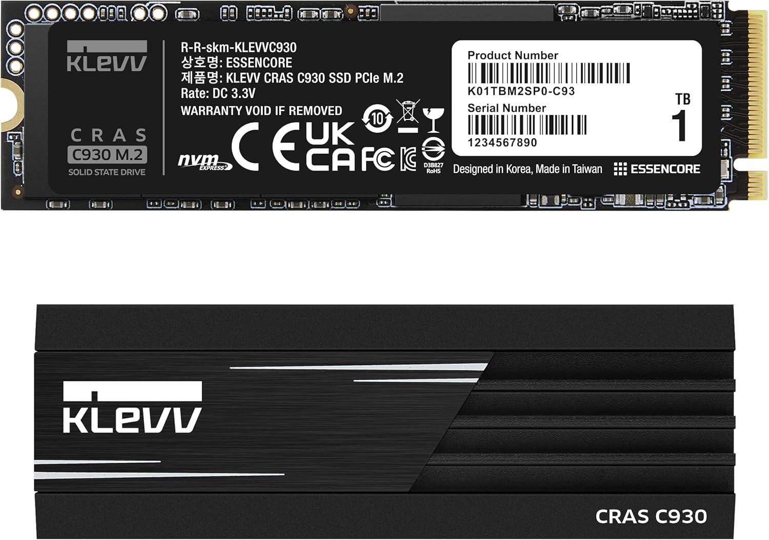 KLEVV CRAS C930 1TB M.2 2280 NVMe PCIe Gen4x4