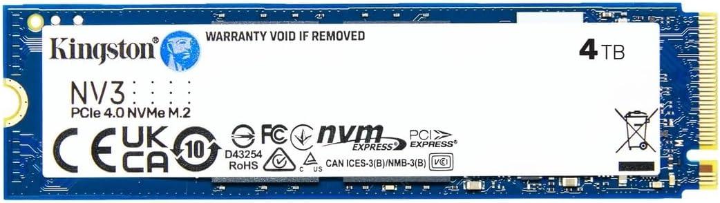 Kingston NV3 4TB M.2 2280 NVMe SSD | PCIe 4.0