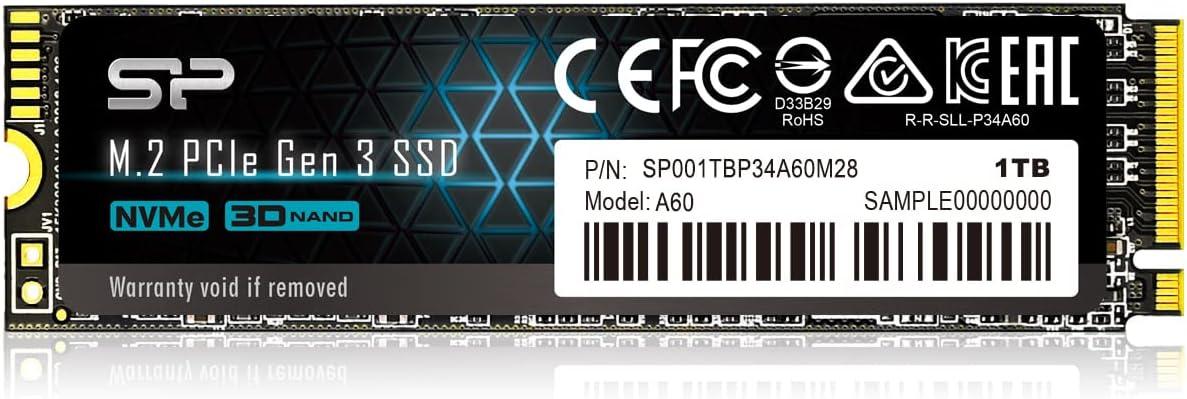 Silicon Power 1TB - NVMe M.2 PCIe Gen3x4 2280 SSD