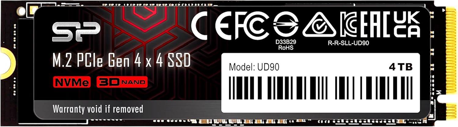 Silicon Power 4TB UD90 NVMe 4.0 Gen4 PCIe M.2 SSD